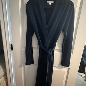 CAbi Blue Long Sleeve Wrap Gown